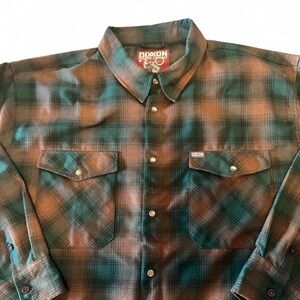 Dixxon Men’s Widowmaker Green Brown Flannel Long Sleeve Shirt 5XL